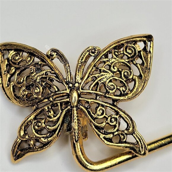 Antique Gold Plated Butterfly Handbag Holder or Handbag Table Hook - Picture 3 of 16